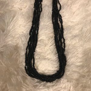 Black beaded necklace - never worn!